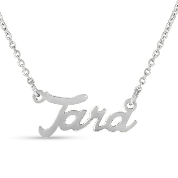 SuperJeweler Tara Nameplate Necklace in Silver 16 inches All Names Available for Women