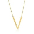thumbnail image 1 of SuperJeweler V Initial Sideways Necklace for Women, Gold, 18", 1 of 6