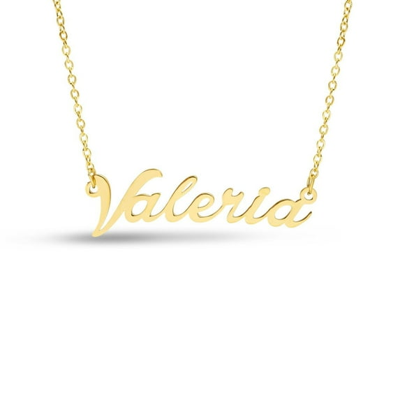 SuperJeweler Valeria Nameplate Necklace in Gold 16 inches All Names Available for Women