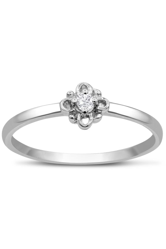 Vintage Diamond Promise Ring In White Gold For Women
