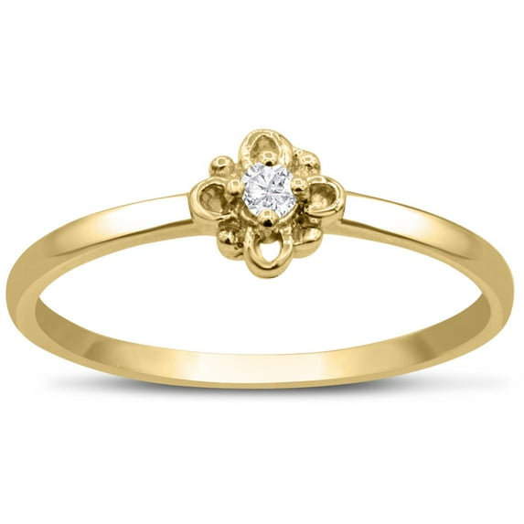 SuperJeweler Vintage Diamond Promise Ring In Yellow Gold For Women