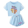 thumbnail image 1 of SuperKitties 2-Piece Outfit for Girls – Kids Tee and Drawstring Shorts – Birthday Gift Idea, 1 of 4