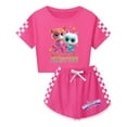 thumbnail image 1 of SuperKitties Cartoon Cat Apparel – Girls Summer 2-Piece Clothing Set with Tee and Shorts, 1 of 4