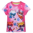thumbnail image 1 of SuperKitties girls' T-shirt with cartoon fashion elements for movies, TV games, and girls, suitable for children aged 3-10, 1 of 3