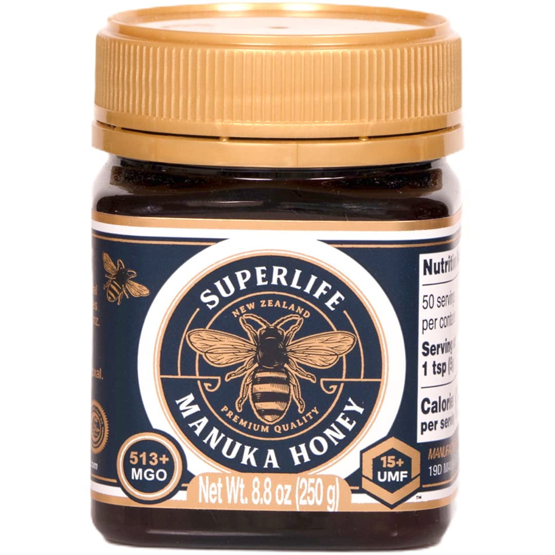 SuperLife - Manuka Honey MGO 514+ (UMF 15+) 8.8 oz, Raw Honey, Pure & Unpasteurised Monofloral New Zealand Honey