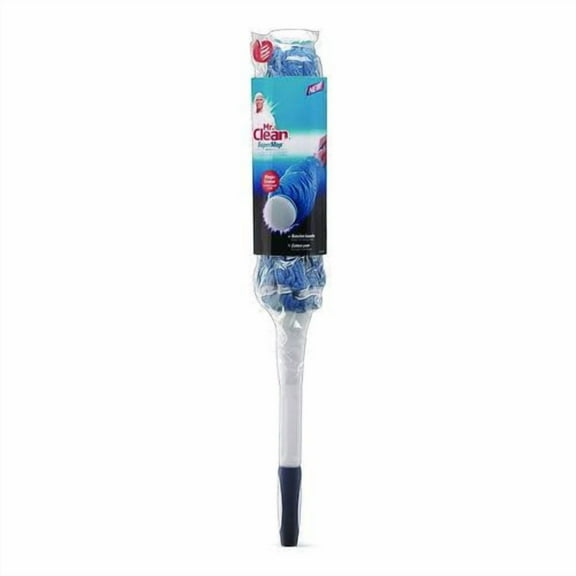 SuperMop with Magic Eraser, 3.5" Blue Cotton Head, White Nylon Handle | Bundle of 2