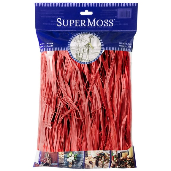 SuperMoss Raffia 2oz-Christmas Red