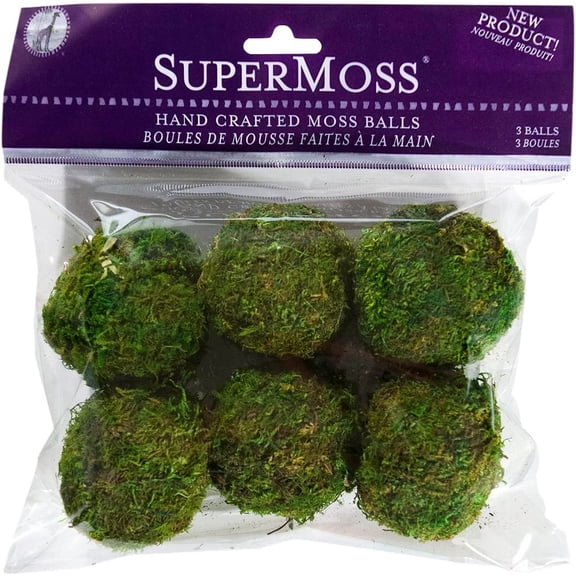 SuperMoss (21807) Moss Balls, Fresh Green, 2" (6 pack)