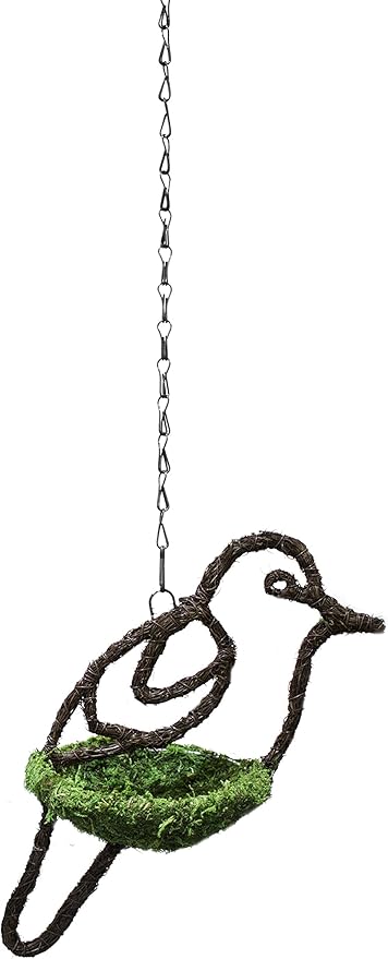 SuperMoss Vogelfutterstation Aus Moos – Gewebt, 17,8 Cm, Mit Kette, Für Den Garten, Natürlich & Langlebig