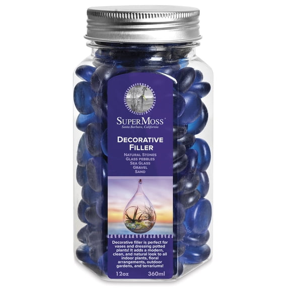 SuperMoss Glass Pebbles - Deep Sea Blue, 12 oz