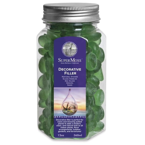 SuperMoss Glass Pebbles - Emerald Green, 12 oz