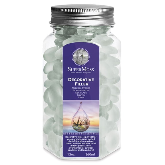 SuperMoss Glass Pebbles - Frosted White, 12 oz
