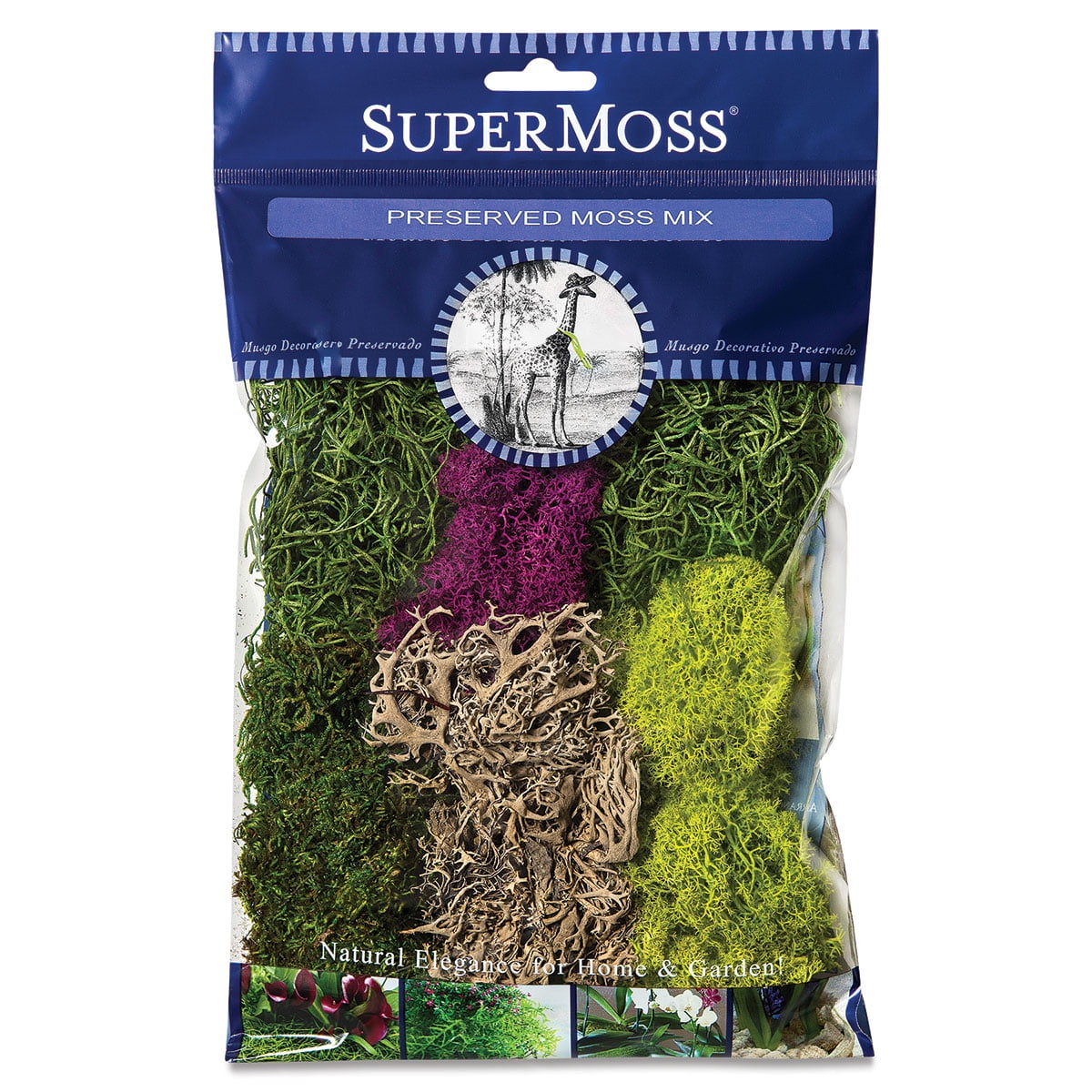SuperMoss Preserved Mixed Color Moss Arrangement, 2 Ounces