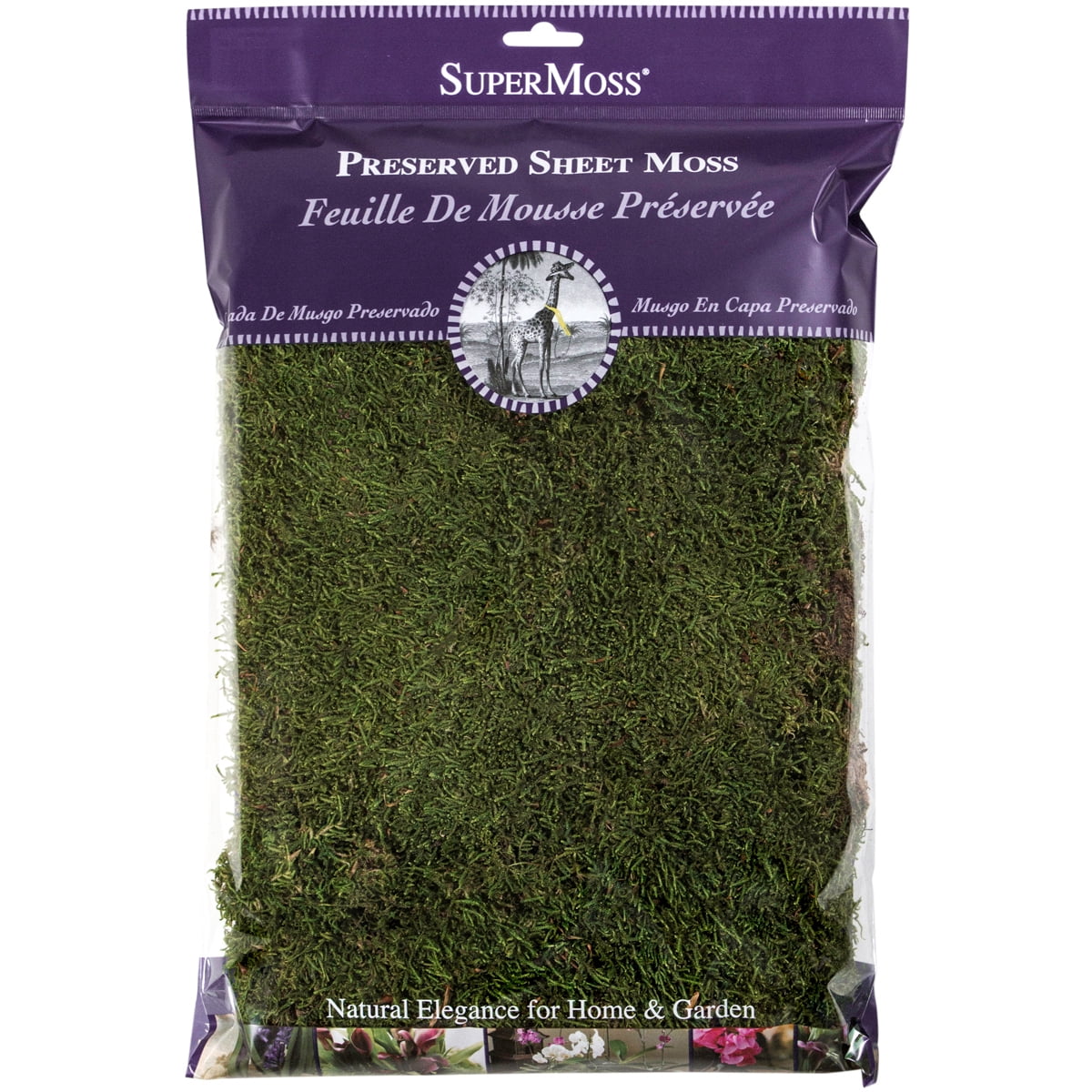 SuperMoss Preserved Sheet Moss Green Mulch, 8 oz with Ultra-Clean Finish