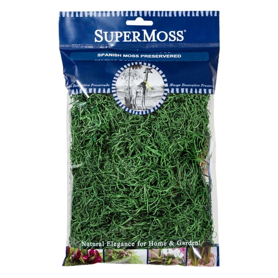 SuperMoss Preserved Spanish Moss, Hunter Green, Approx. 2oz