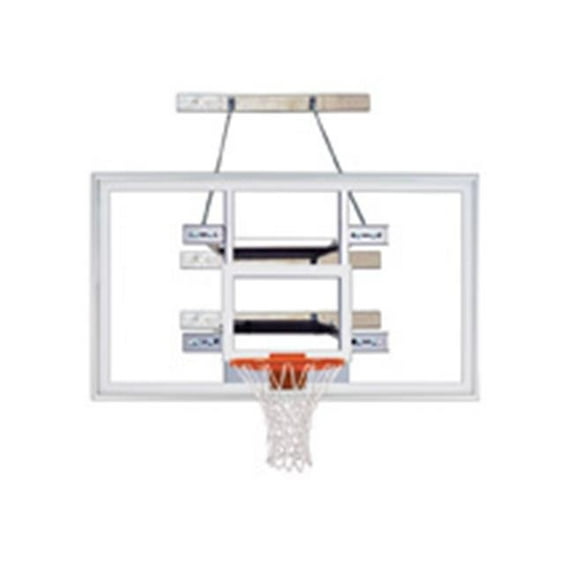 SuperMount80 Supreme Steel-Acrylic Wall Mounted Basketball System, Saddle Brown