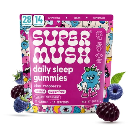 SuperMush Daily Sleep Gummies - Melatonin-Free Sleep Aid - 28 Count
