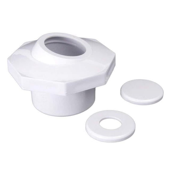 SuperPro 25609-300-000 1.5 in. Slip Wall Inlet Fitting Insider with Snap-In Eyes, White