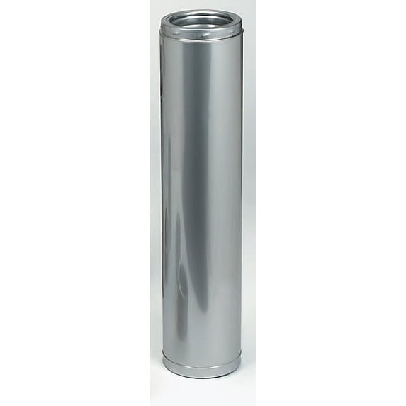 Kamino-Flam Double Wall Lining For Stove Pipes | 150mm Diameter, Hot-Dip Aluminised Steel, Silver