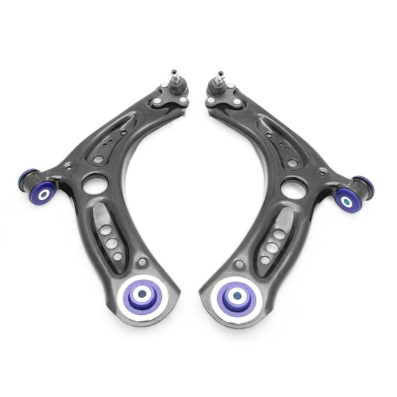 SuperPro TRC1070 OEM+ Front Lower Control Arm and Ball Joint Set compatible with MQB Volkswagen Golf, GTI, Golf R, Golf Sportwagen, Alltrack