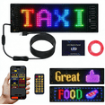 SuperRGB 1PC Programmable LED Car Sign 14''*4''Flexible Digital Display ...