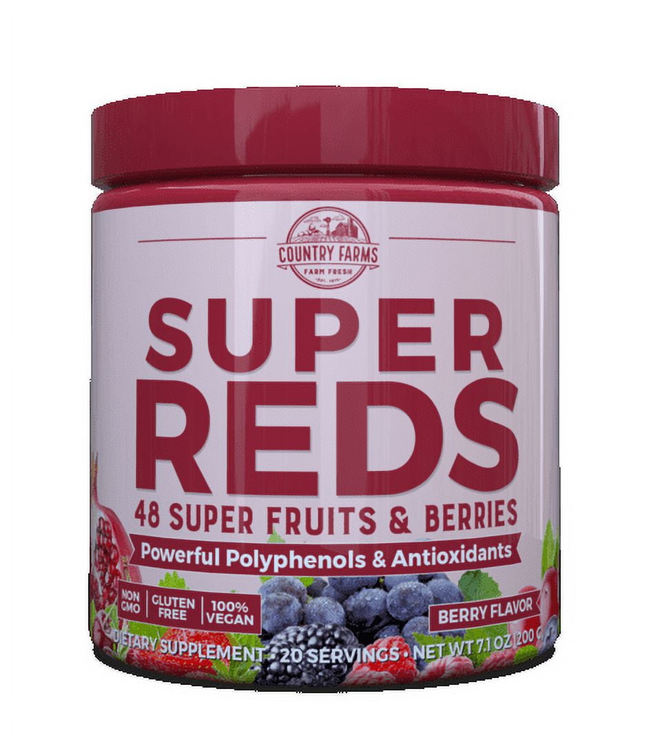 Country Farms Super Reds Drink Mix, Berry, 7.1 oz., 20 servings