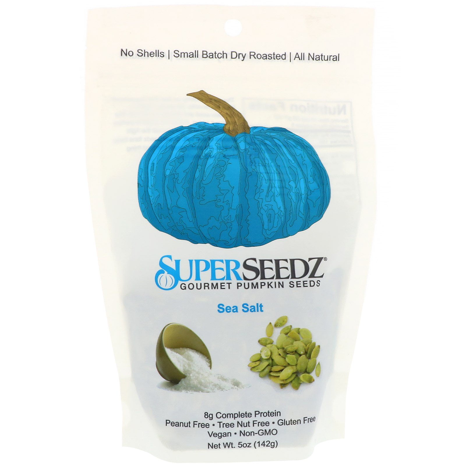 SuperSeedz, Gourmet Pumpkin Seeds, Sea Salt, 5 oz (pack of 6)