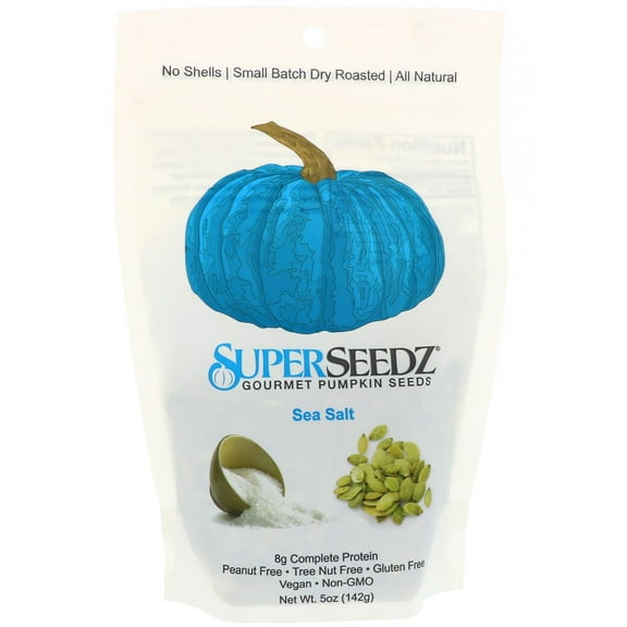 SuperSeedz, Gourmet Pumpkin Seeds, Sea Salt, 5 oz (pack of 6)
