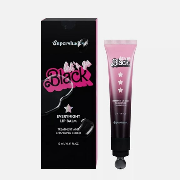 SuperShades Color-Changing Lip Balm Treatment - Let's Go Black, 12ml (Pack of 1) | Moisturizing Lip Gloss & Tinted Balm