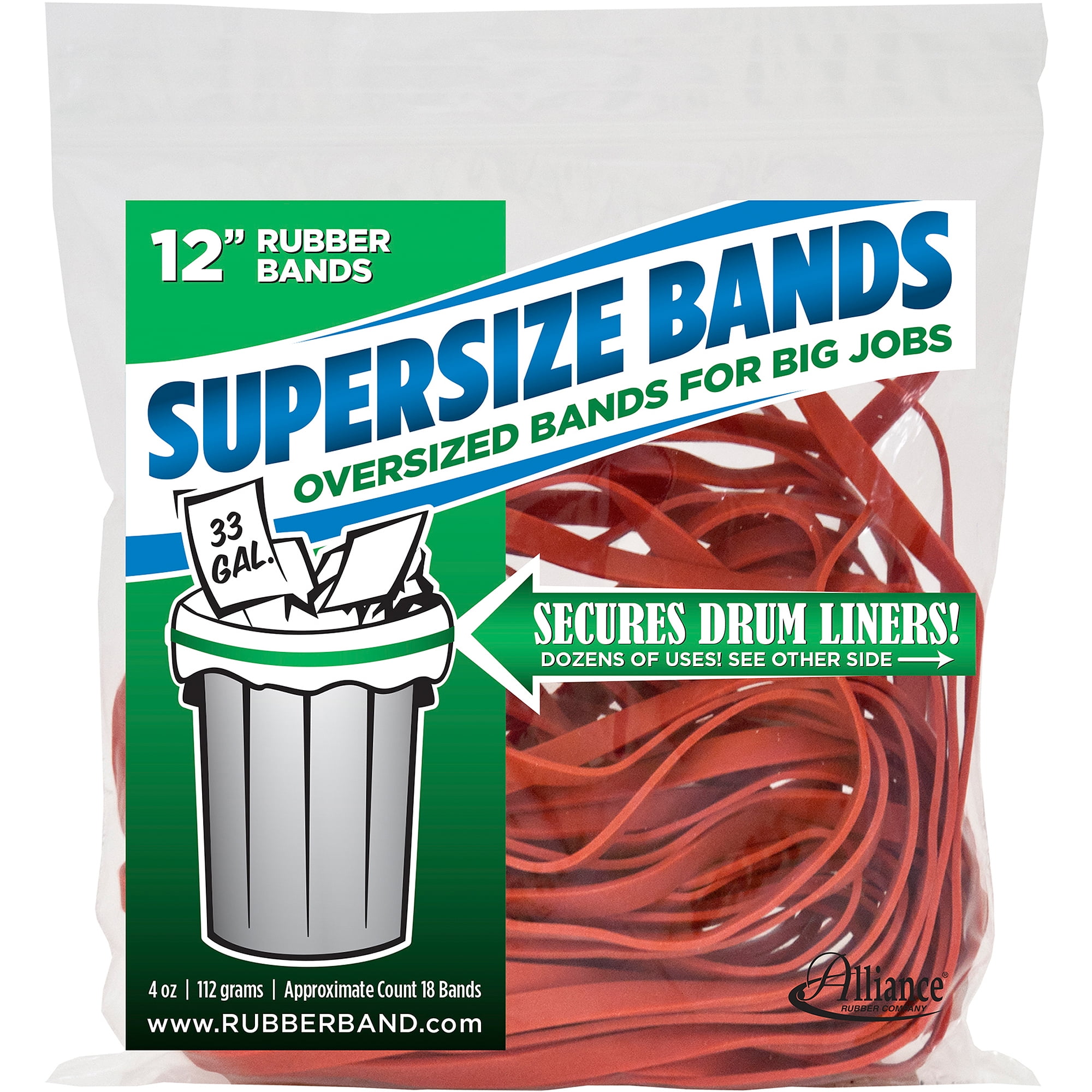 Alliance Rubber SuperSize Bands Super Thick XL Strong Bands Heavy Duty Blue 17 Approx. 12 Bands in 4 oz Bag Walmart
