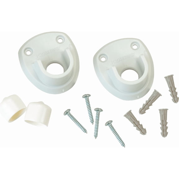 SuperSlide Closet Rod Side Wall Bracket - Pack of 4  Standard Mounting Hardware, Drop-In Replacement