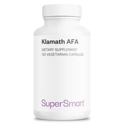 SuperSmart - Klamath AFA 1000 mg per Day - Blue Green Algae - Nervous System & Mood Support - Nootropic Supplement | Non-GMO & Gluten Free - 120 Vegetarian Capsules