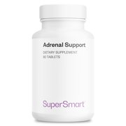 SuperSmart Adrenal Support Advanced Formula - with Rhodiola Rosea, Holy Basil Tulsi, Magnesium - Adaptogenic Herbs Supplement | Non-GMO & Gluten Free - 90 Tablets