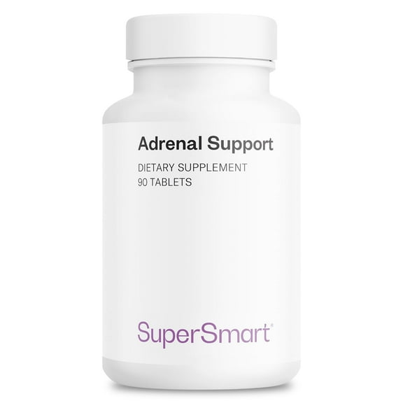 SuperSmart Adrenal Support (Advanced Formula) - with Rhodiola Rosea, Holy Basil Tulsi, Magnesium - Adaptogenic Herbs Supplement | Non-GMO & Gluten Free - 90 Tablets