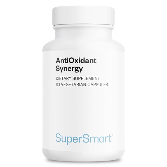SuperSmart AntiOxidant Synergy (Advanced Formula) - All-in-1 Supplement - with EGCg, Berries, Polyphenols, Resveratrol, Alpha Lipoic Acid | Non-GMO & Gluten Free - 60 Vegetarian Capsules