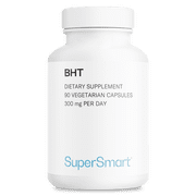 SuperSmart BHT Supplement 300mg per Day - Butylated Hydroxytoluene | Non-GMO & Gluten Free - 90 Vegetarian Capsules