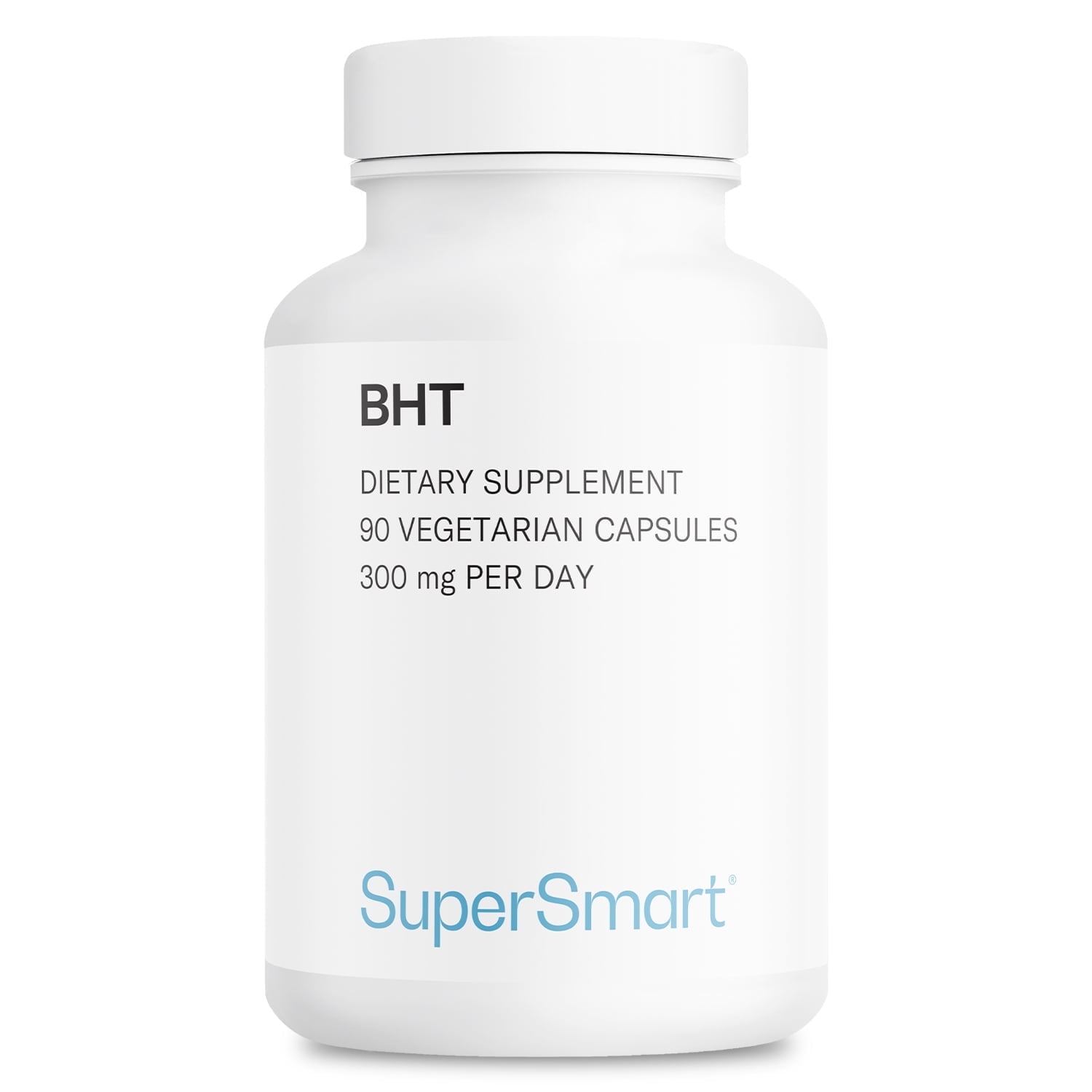 SuperSmart BHT Supplement 300mg per Day - Butylated Hydroxytoluene | Non-GMO & Gluten Free - 90 Vegetarian Capsules