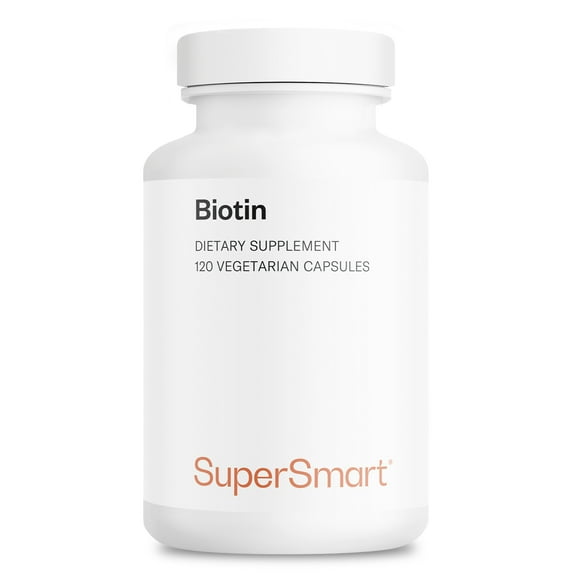 SuperSmart - Biotin 10000 mcg per Day - B Complex Supplement | Non-GMO & Gluten Free - 120 Vegetarian Capsules