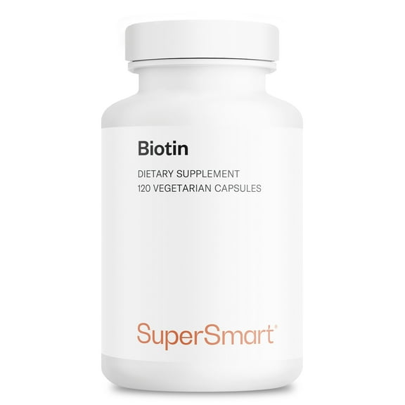 SuperSmart - Biotin 10000 mcg per Day - B Complex Supplement | Non-GMO & Gluten Free - 120 Vegetarian Capsules