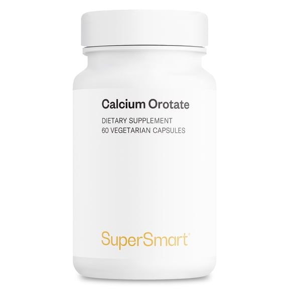 SuperSmart Calcium Orotate with Magnesium Orotate 9:1 (Highly Bioavailable) - Advanced Teeth & Bones Strength Supplement | Non-GMO & Gluten Free - 60 Vegetarian Capsules