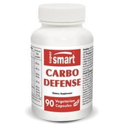 SuperSmart - Carbo Defense - Carb Blocker Suppelment - مع Banaba ، الشاي الأخضر ، الكروم - منتجات إنقاص الوزن | غير المعدلة وراثيًا وخالية من الغلوتين - 90 كبسولة نباتية