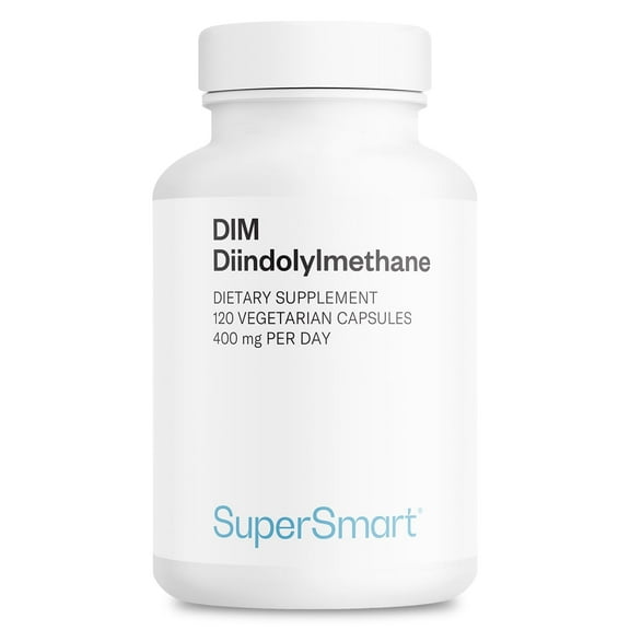 SuperSmart - DIM Supplement 400mg per Day (Diindolylmethane) - Natural Balance for Men & Women | Non-GMO & Gluten Free - 120 Vegetarian Capsules
