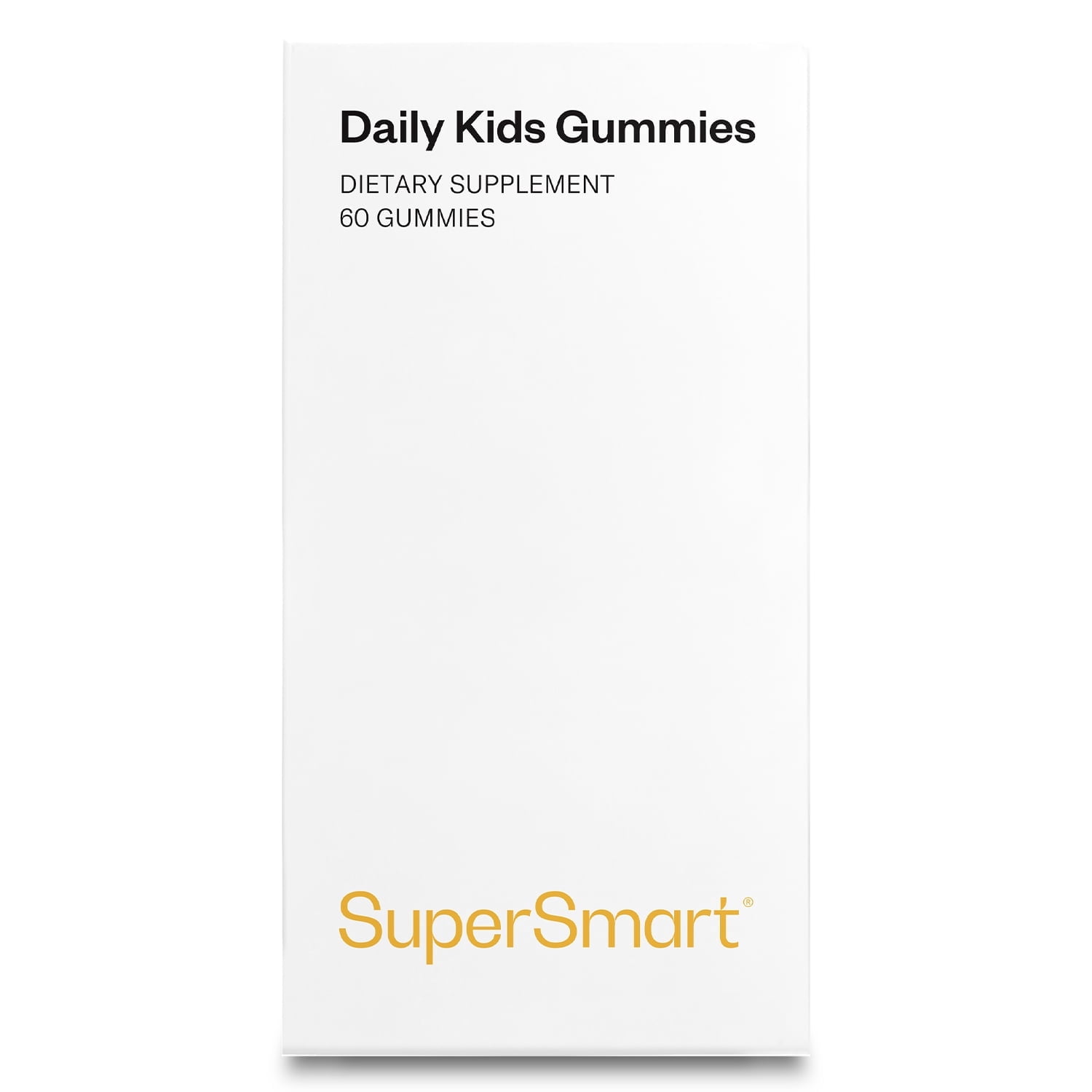 SuperSmart Daily Kids Gummies - Sugar-Free, Assorted Fruit Flavors for Ages 3+ Toddlers & Kids - with Omega 3 (EPA/DHA), Vitamin D3, C, B, E, K2, Lutein & Zinc | Optimal Doses | 60 Gummies