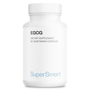 SuperSmart EGCG Supplement 445mg per Day High Strength - 70% EGCg Green Tea Extract - Potent Bioavailable Antioxidant | Non-GMO & Gluten Free - 60 Vegetarian Capsules