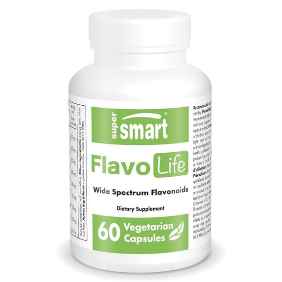 SuperSmart FlavoLife (Flavonoid Complex Supplement) - with Luteolin, Myricetin, Fisetin, Rutin, Quercetin, EGCG, Apigenin, Hesperidin | Non-GMO & Gluten Free - 60 Vegetarian Capsules