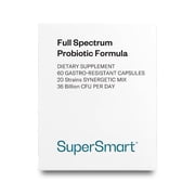 SuperSmart Full Spectrum Probiotic Formula 36 Billion CFU per Day 20-in-1 Complex - with Lactobacillus Reuteri, Gasseri, Rhamnosus, Crispatus | Non-GMO & Gluten Free - 60 Vegetarian Capsules
