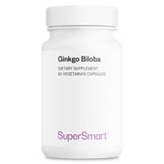 SuperSmart Ginkgo Biloba 180mg per Day High Strength - Ginkgo Supplement - 24% Ginkgo Flavonglycosides | Non-GMO & Gluten Free - 90 Vegetarian Capsules