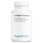 SuperSmart H. Pylori Formula 20 Billion CFU per Day - Natural Probiotic Lactobacillus Reuteri DSM 17648 Supplement | Non-GMO & Gluten Free - 120 Vegetarian Capsules