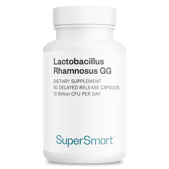 SuperSmart Lactobacillus Rhamnosus GG 10 Billion CFU per Day (LGG Probiotic with Inulin) - L. Rhamnosus Supplement | Non-GMO & Gluten Free - 60 DR Capsules