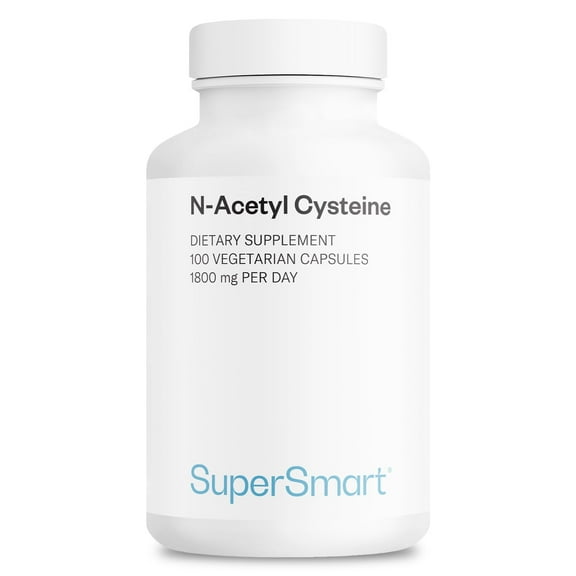 SuperSmart N-Acetyl Cysteine 1800mg per Day (High Absorption) - NAC Supplement - High Potency Antioxidants Amino Acids - Glutathione Precursor | Non-GMO & Gluten Free - 100 Vegetarian Capsules